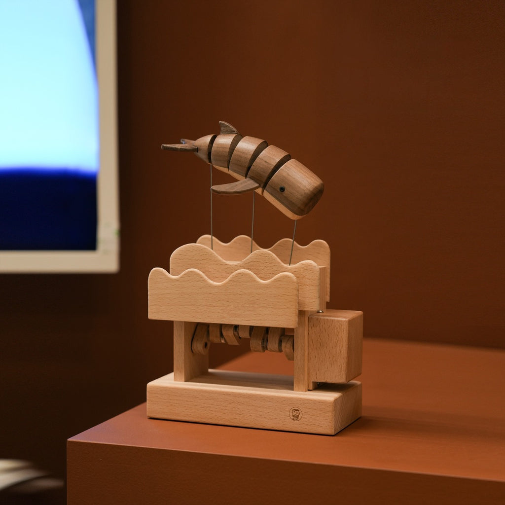 Wooden mechanical whale