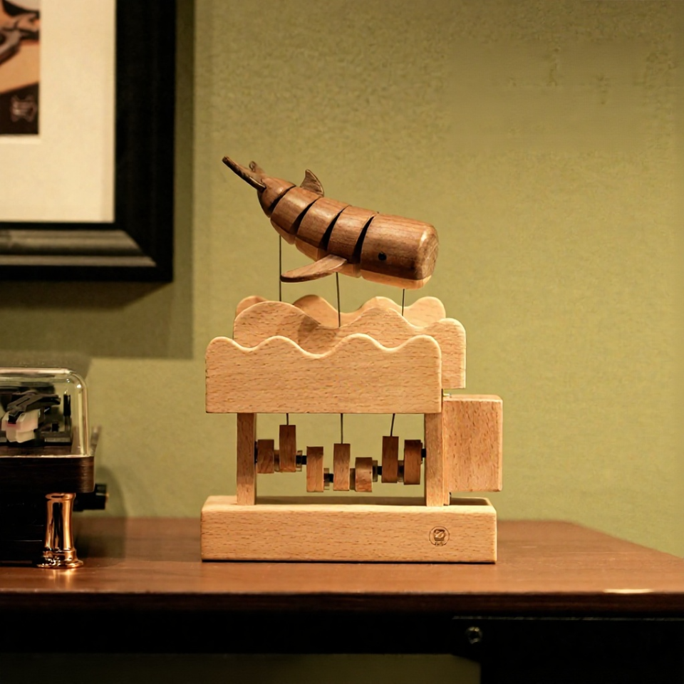 Wooden mechanical whale